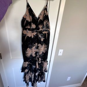 Lulus ruffle short to long maxi dress new with tags